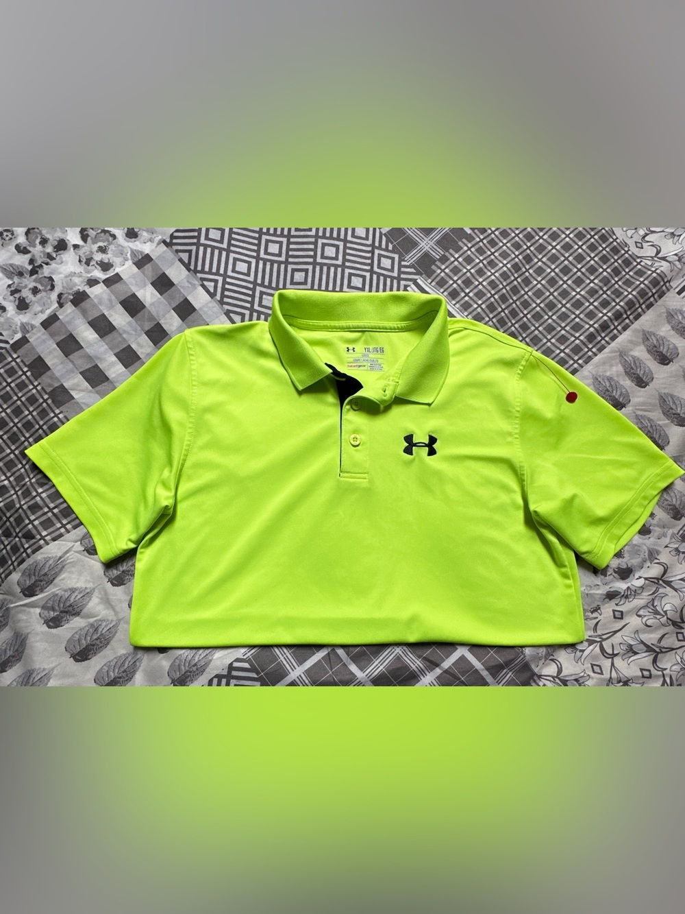 Under Armour Men’s Neon Lime Performance Polo - Black Logo
